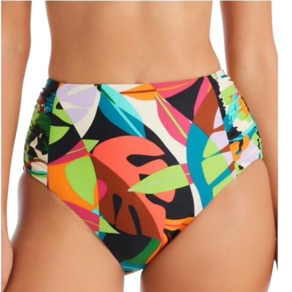Bar III Women's Tropical Dreams High-Waist Swim Bikini Bottoms Size XL MBTD23535 - Picture 1 of 9